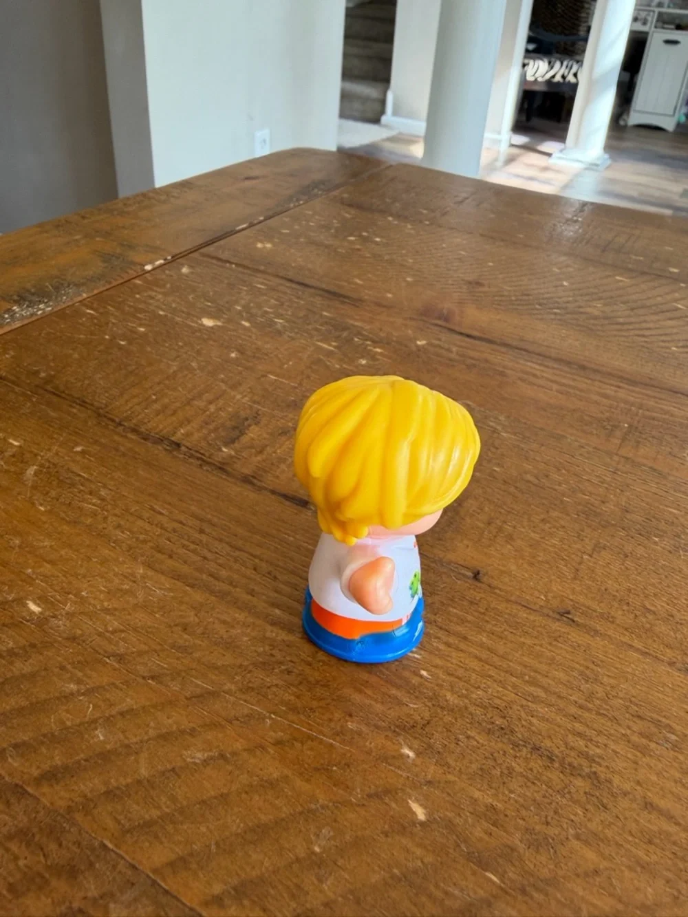 Fisher Price Little People Eddie with dinosaur book as is